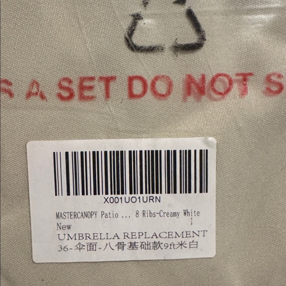 New MASTERCANOPY Patio Umbrella 9 ft Replacement Canopy-8 Ribs-Creamy White Only - Picture 6 of 6